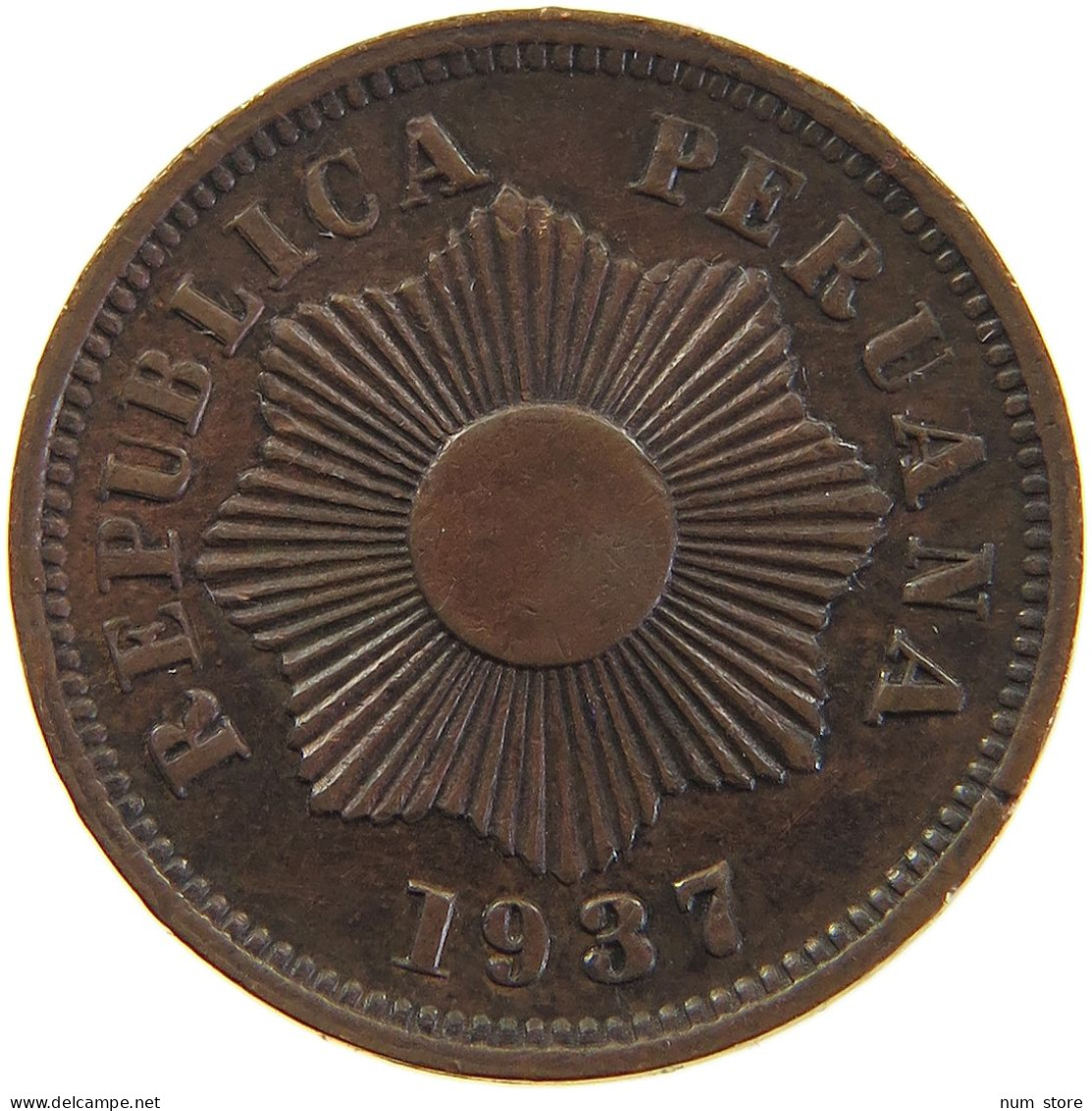 PERU CENTAVO 1937 #t030 0215 - Perú