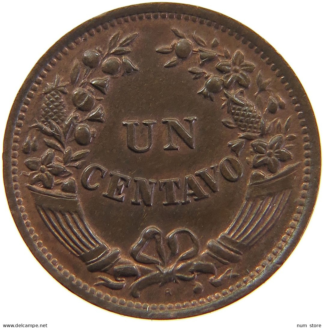 PERU CENTAVO 1933 UNC 35G 19.5MM #t030 0247 - Perú