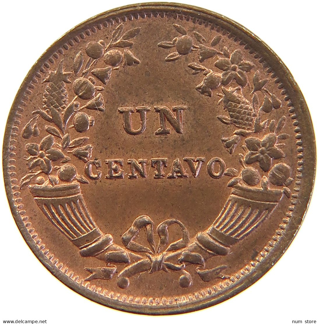 PERU CENTAVO 1939 UNC RED LUSTRE DOUBLE STRUCK #t030 0225 - Perú