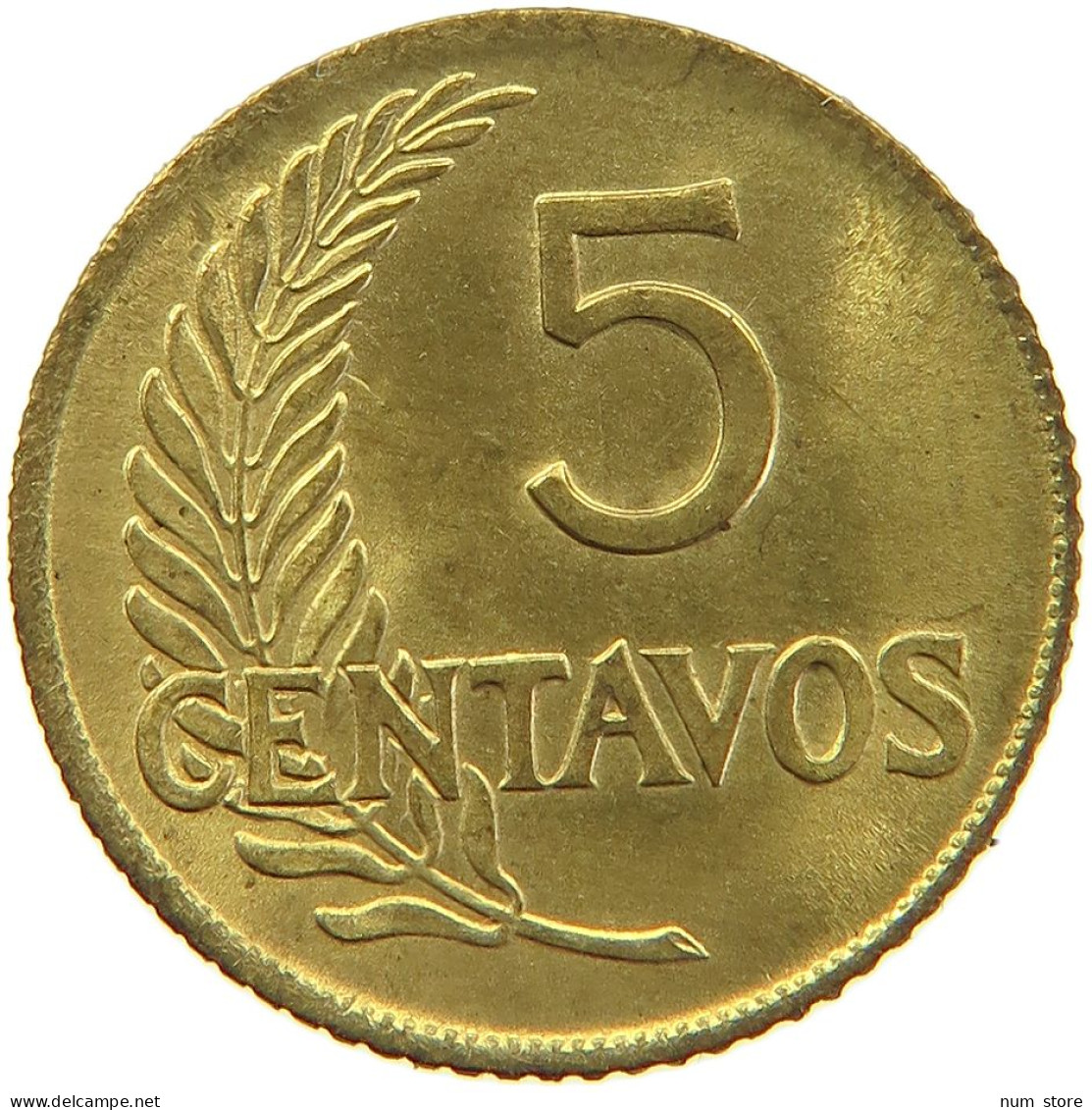 PERU 5 CENTAVOS 1962 UNC #t030 0181 - Perú