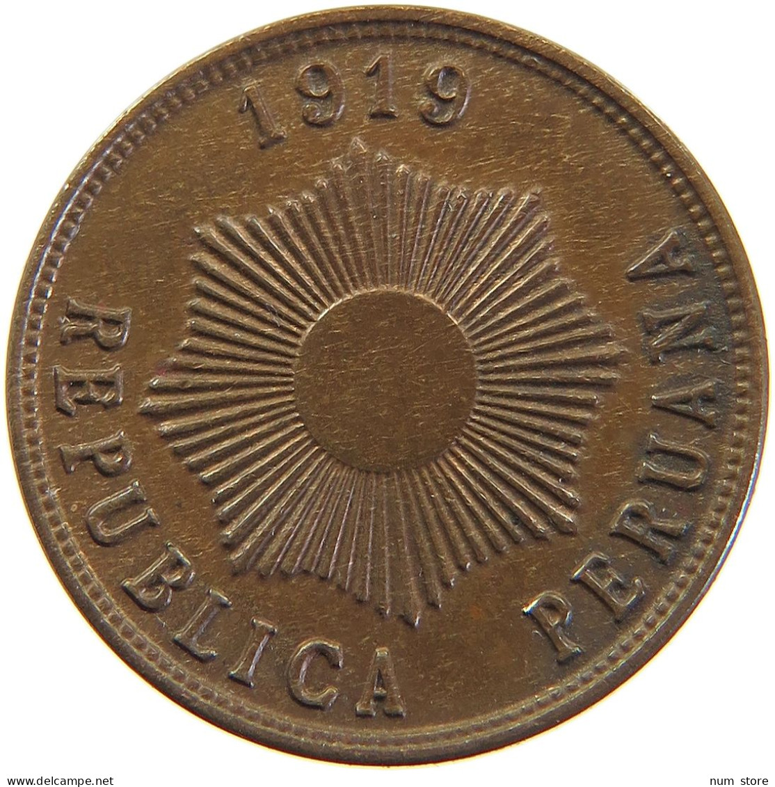 PERU CENTAVO 1919 TOP #t030 0219 - Perú