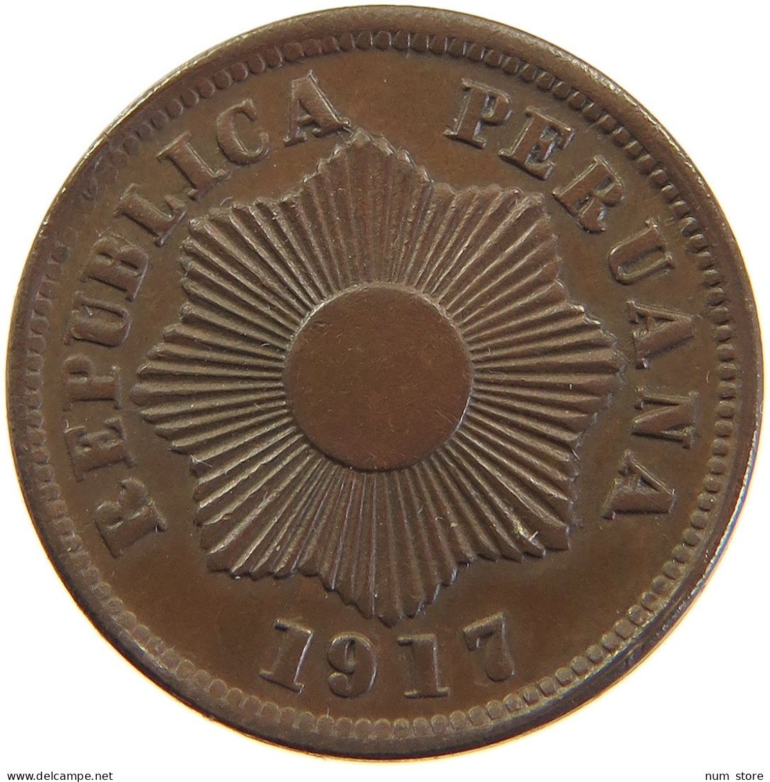 PERU CENTAVO 1917 R #t030 0217 - Peru