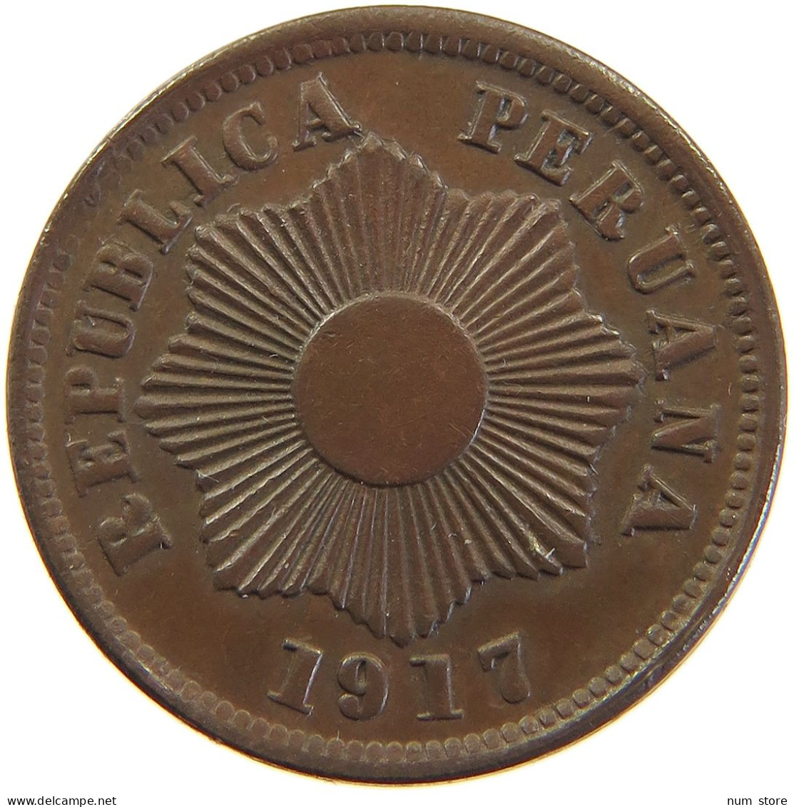 PERU CENTAVO 1917 R #t030 0217 - Perú