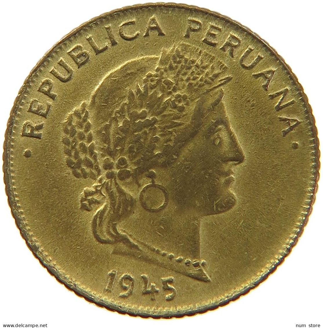 PERU 5 CENTAVOS 1945 #t030 0173 - Perú