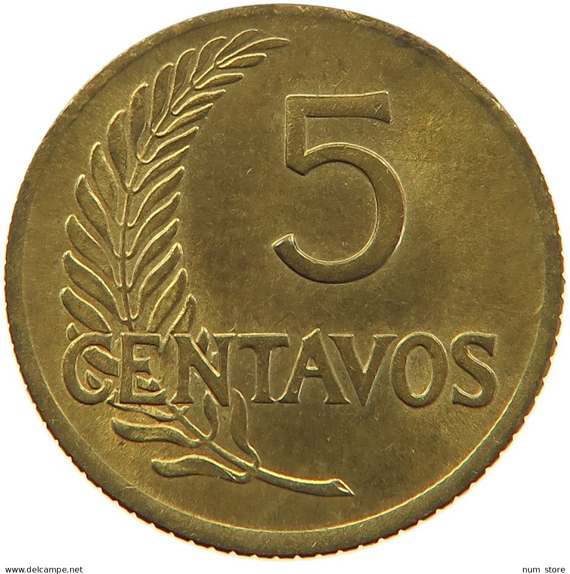 PERU 5 CENTAVOS 1955 UNC #t030 0165 - Perú