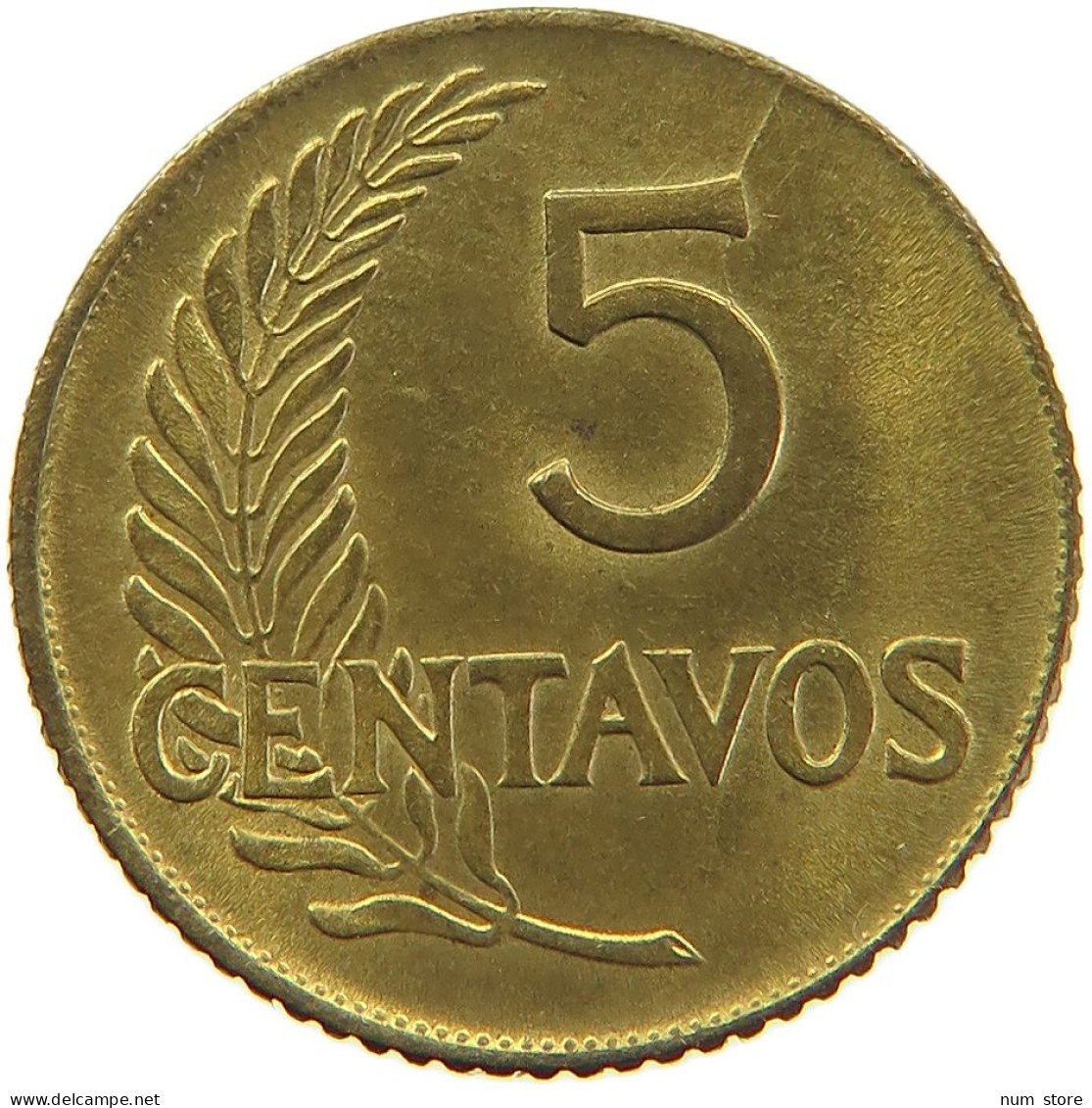 PERU 5 CENTAVOS 1956 DIE ERROR #t030 0185 - Perú