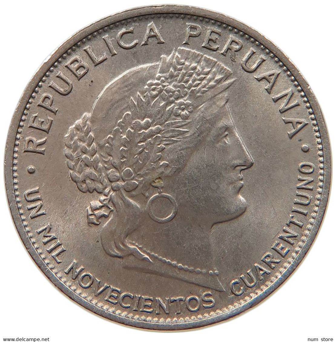 PERU 5 CENTAVOS 1941 UNC #t030 0019 - Peru