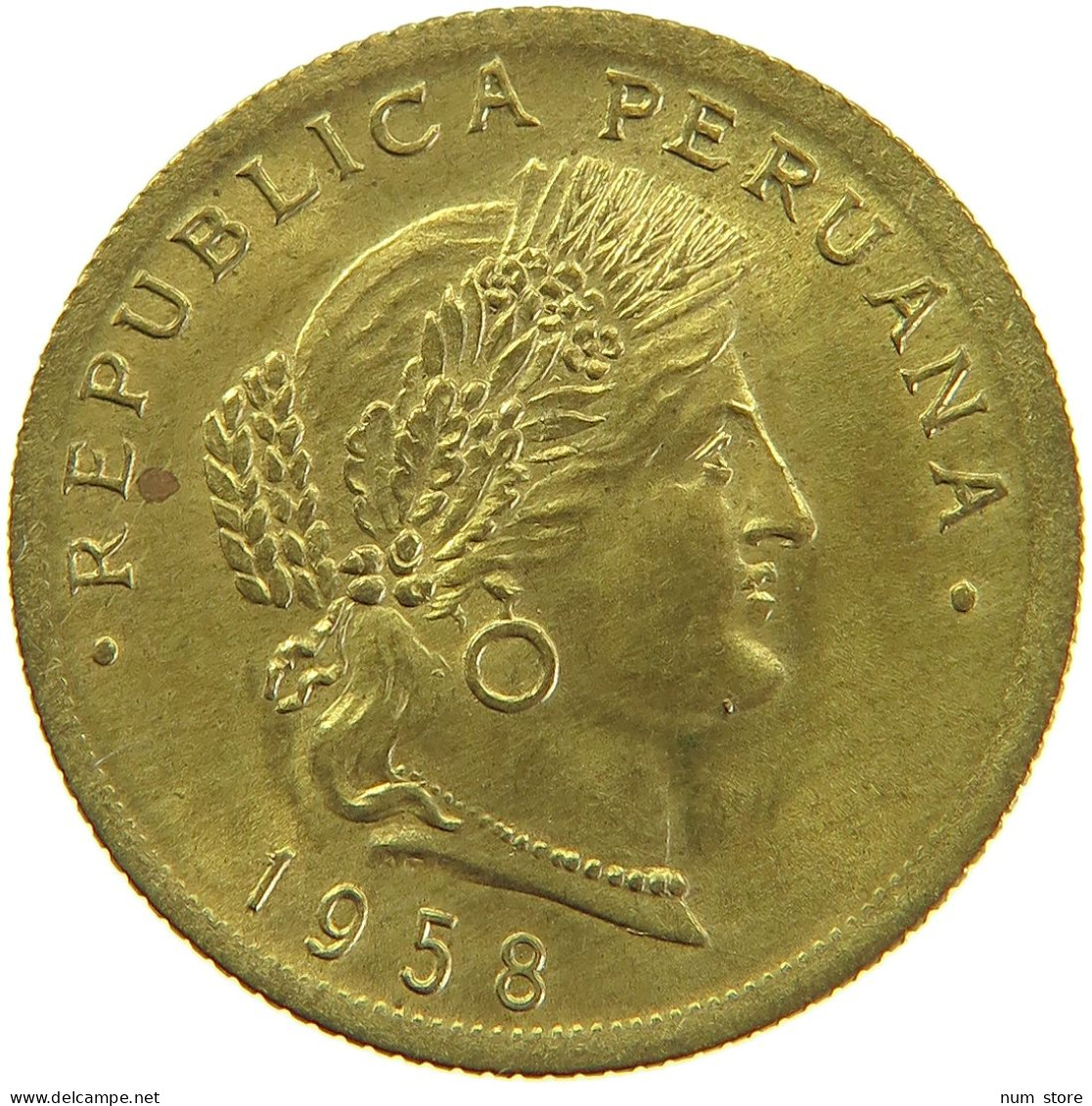 PERU 20 CENTAVOS 1958 UNC #t030 0099 - Perú