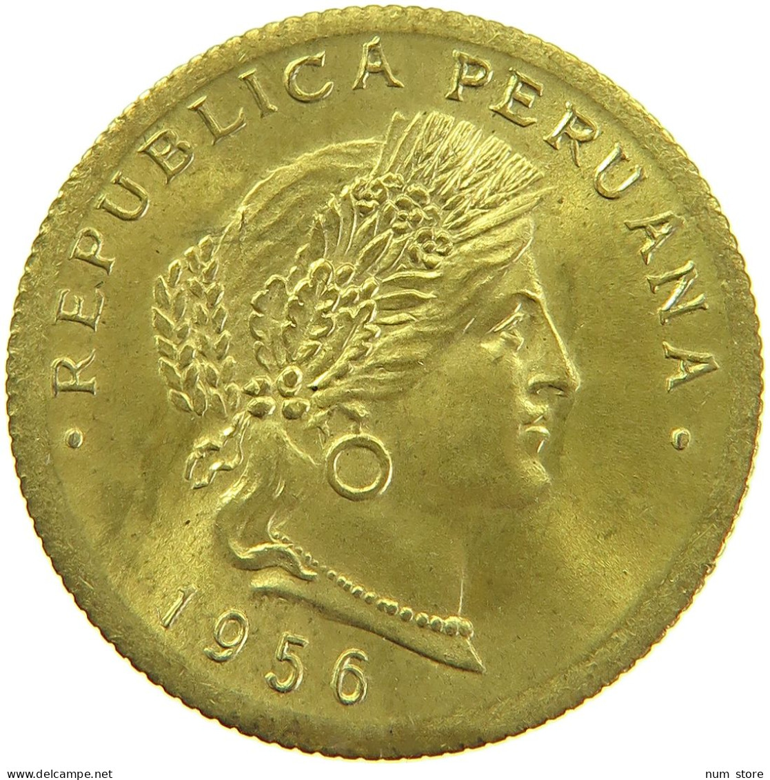 PERU 20 CENTAVOS 1956 UNC #t030 0103 - Pérou