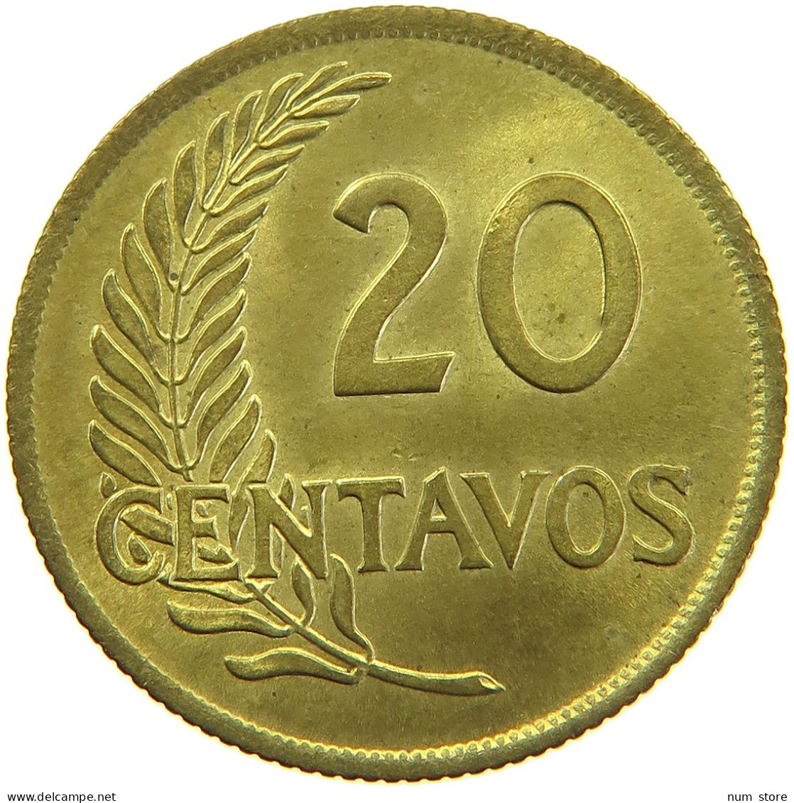 PERU 20 CENTAVOS 1955 #t030 0097 - Perú