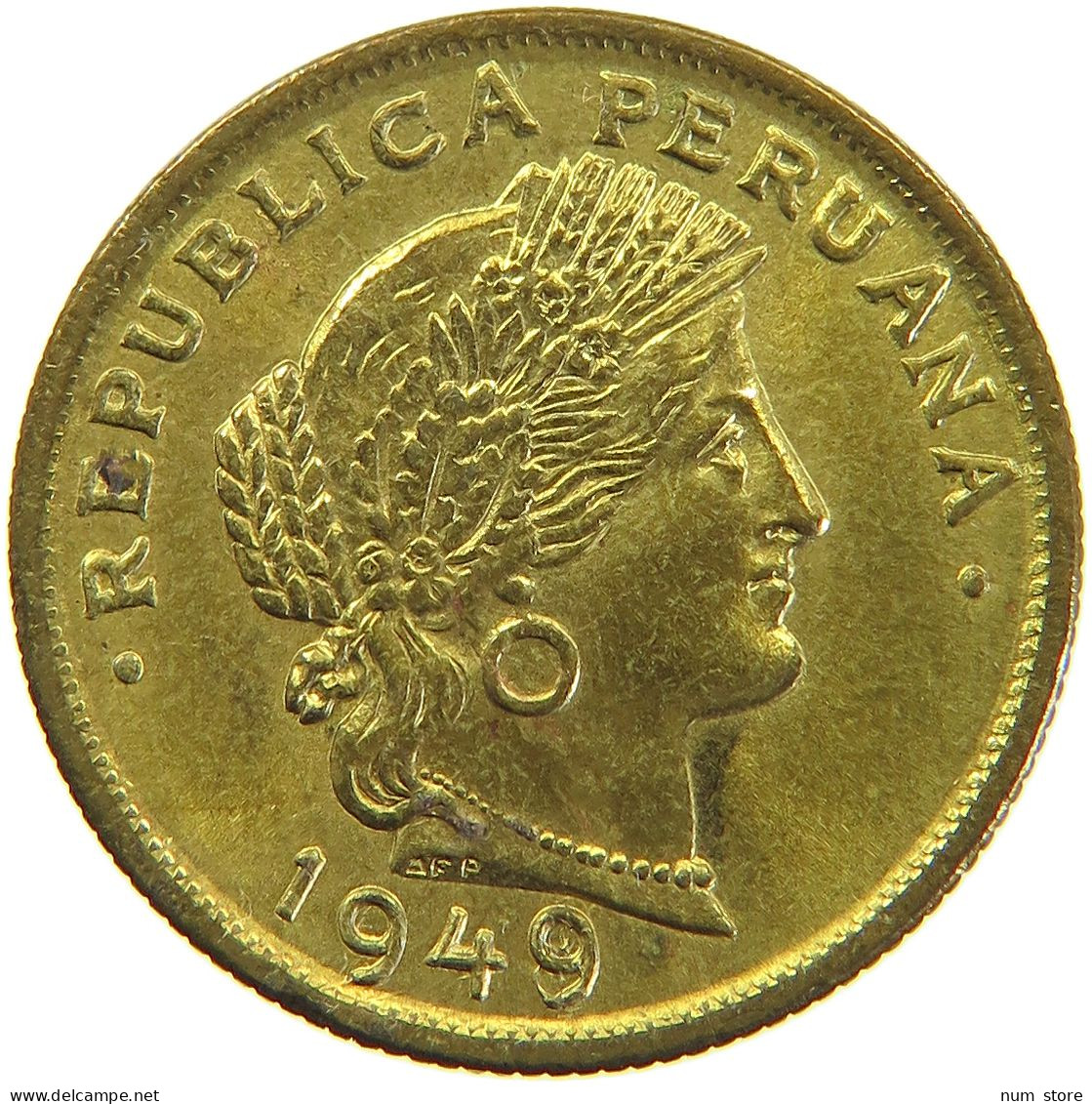 PERU 20 CENTAVOS 1949 UNC #t030 0115 - Peru