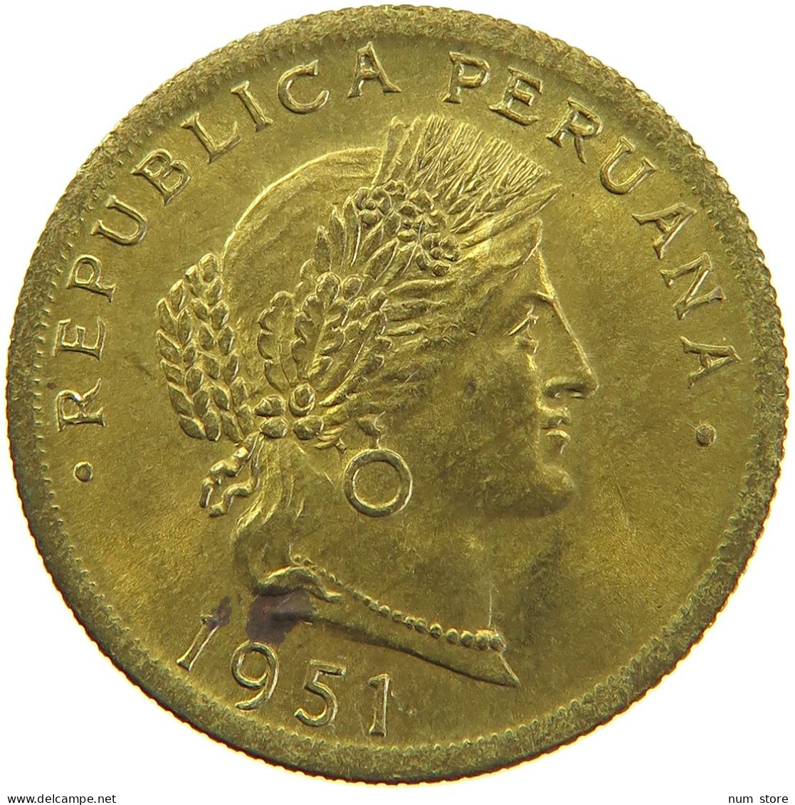 PERU 20 CENTAVOS 1951 #t030 0101 - Perú