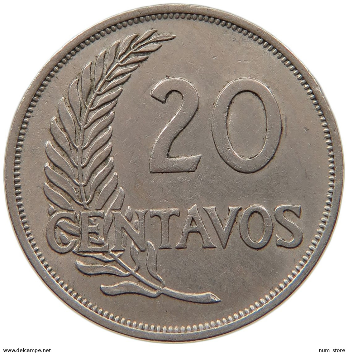 PERU 20 CENTAVOS 1940 #t030 0053 - Peru