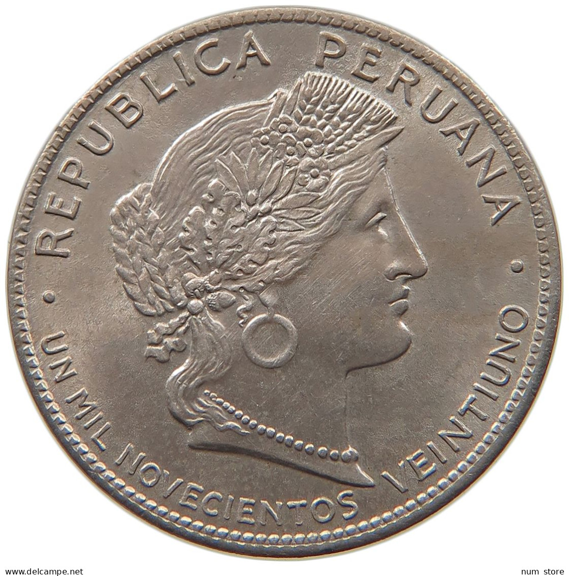 PERU 20 CENTAVOS 1921 UNC #t030 0049 - Perú