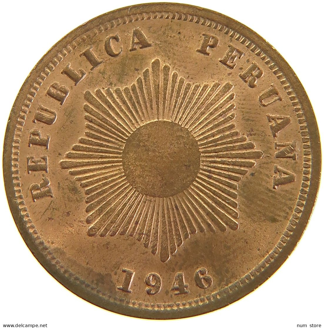 PERU 2 CENTAVOS 1946 #t030 0211 - Pérou