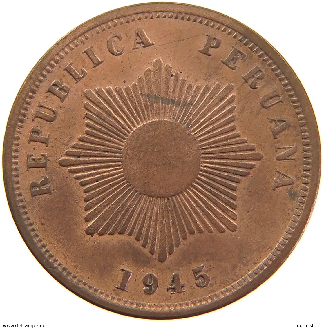 PERU 2 CENTAVOS 1945 #t030 0205 - Peru