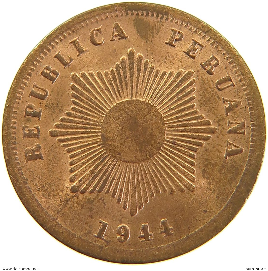 PERU 2 CENTAVOS 1944 #t030 0213 - Pérou