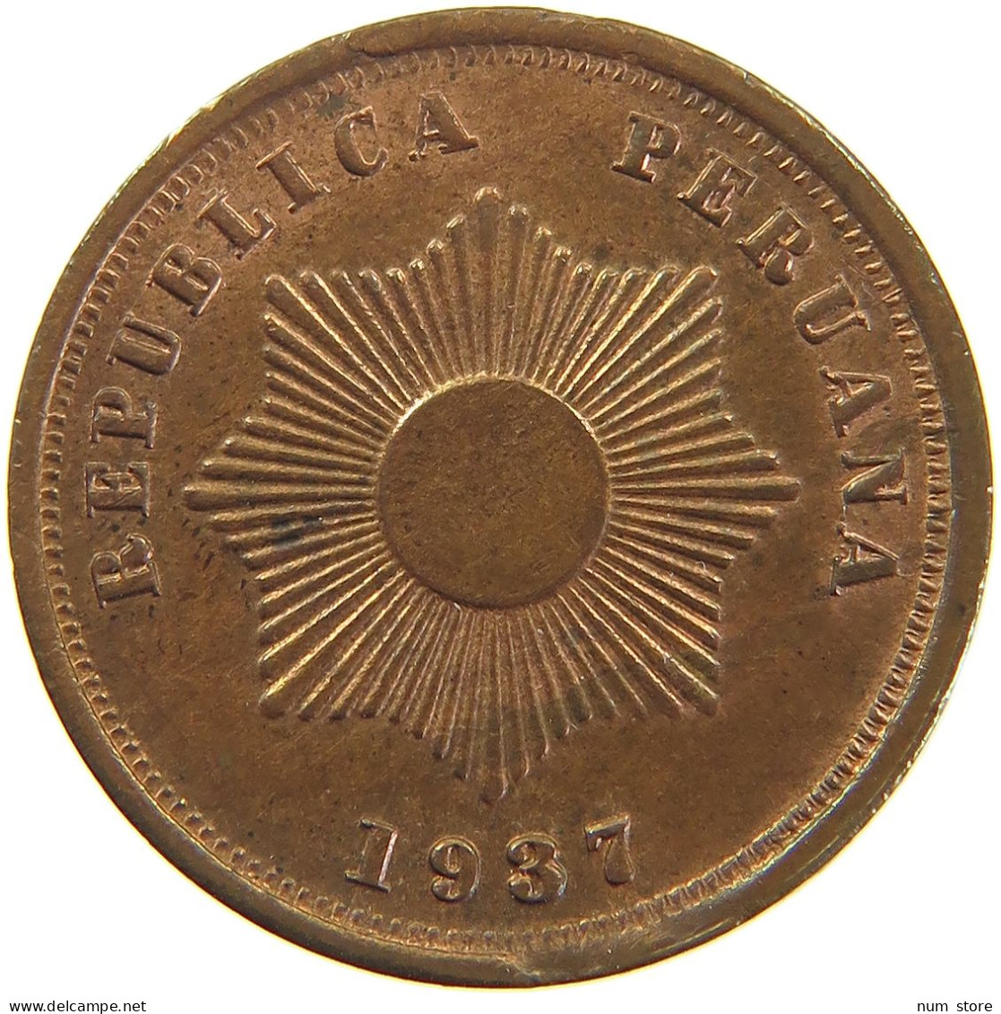 PERU 2 CENTAVOS 1937 #t030 0187 - Peru