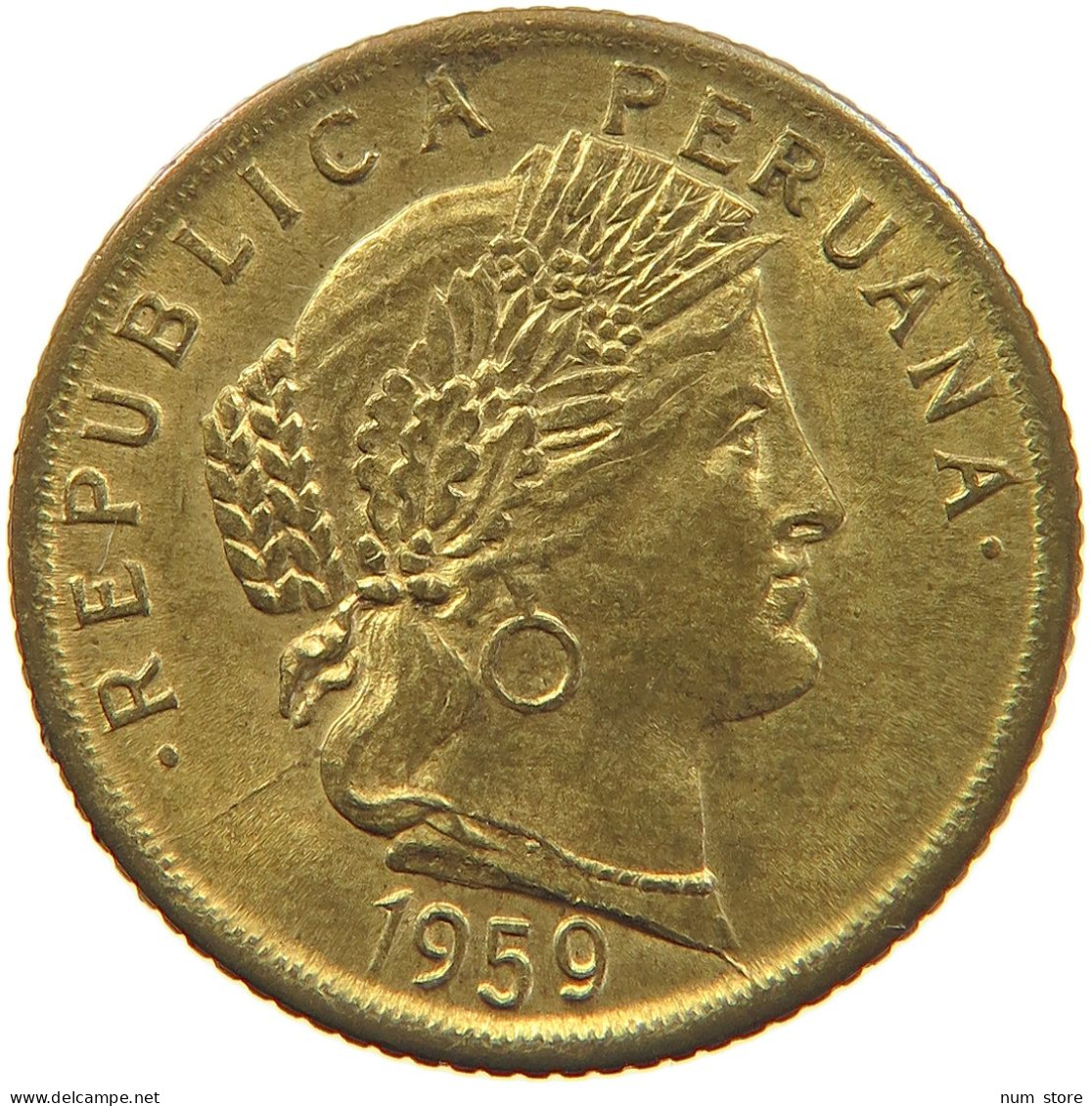 PERU 10 CENTAVOS 1959 UNC #t030 0137 - Perú