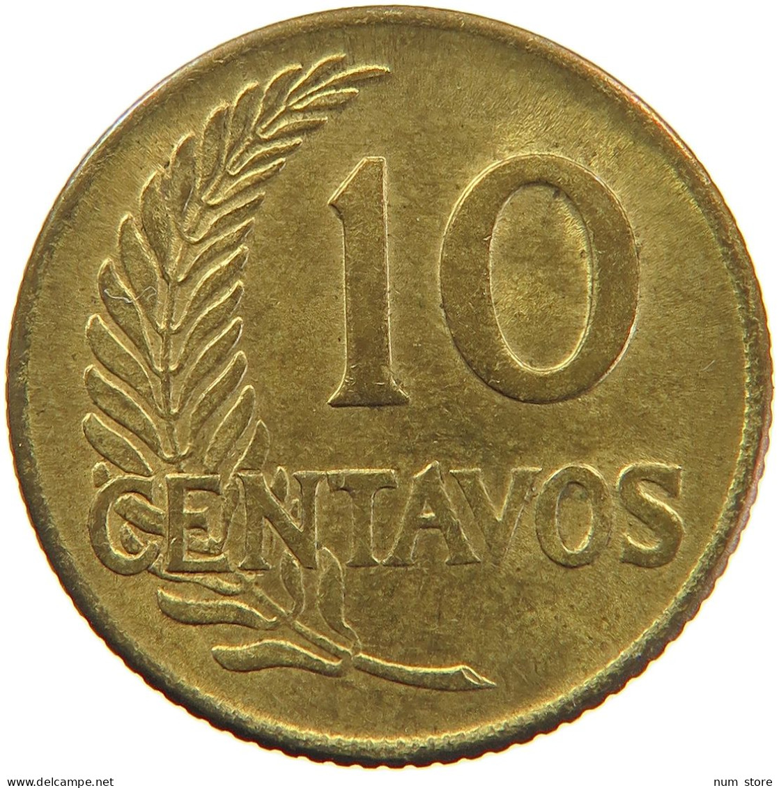 PERU 10 CENTAVOS 1959 UNC #t030 0137 - Peru