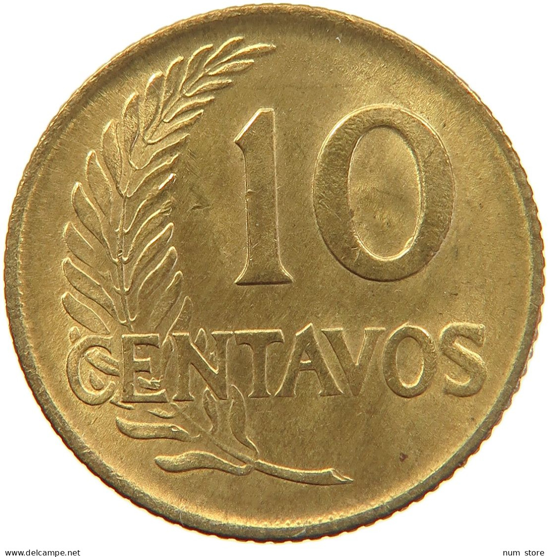 PERU 10 CENTAVOS 1962 UNC #t030 0143 - Pérou