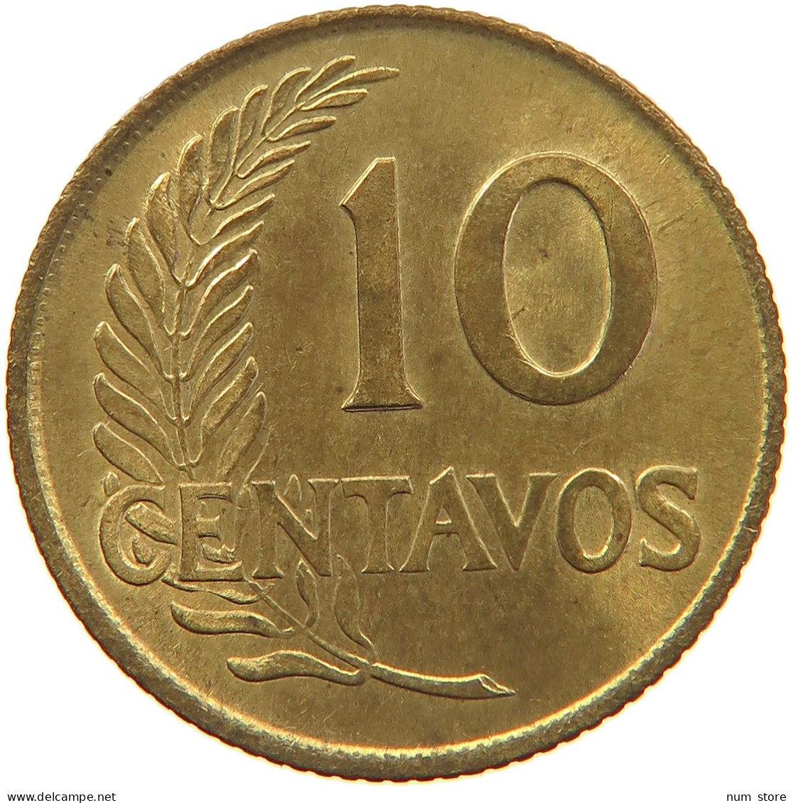 PERU 10 CENTAVOS 1956 UNC #t030 0147 - Pérou