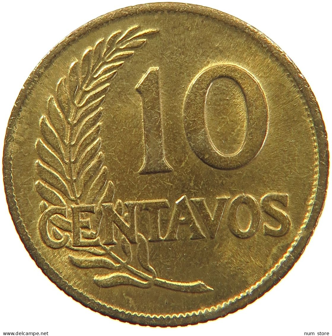 PERU 10 CENTAVOS 1949 UNC #t030 0131 - Peru