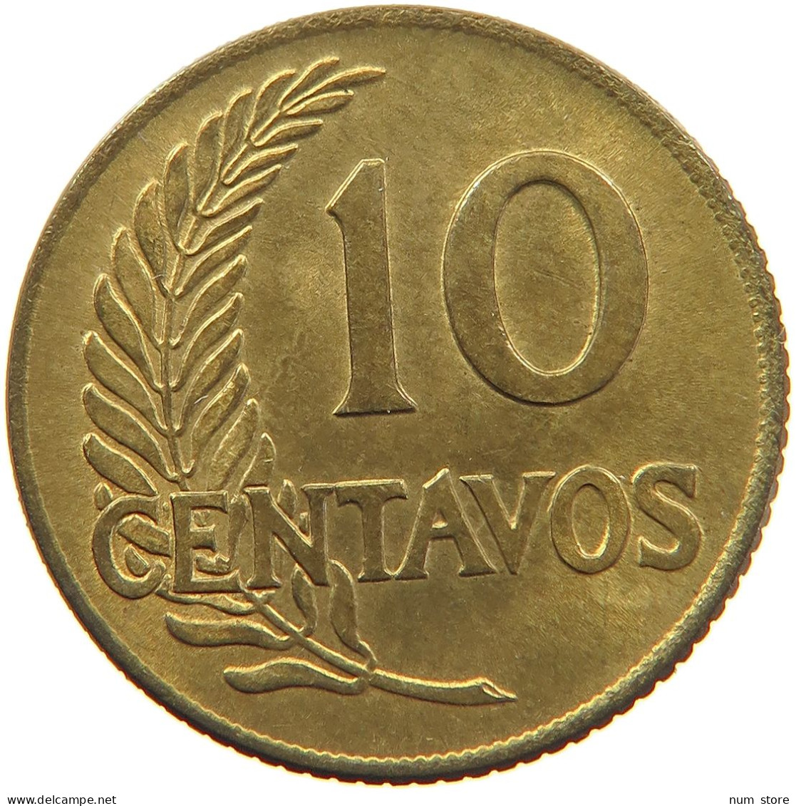 PERU 10 CENTAVOS 1957 UNC #t030 0151 - Peru