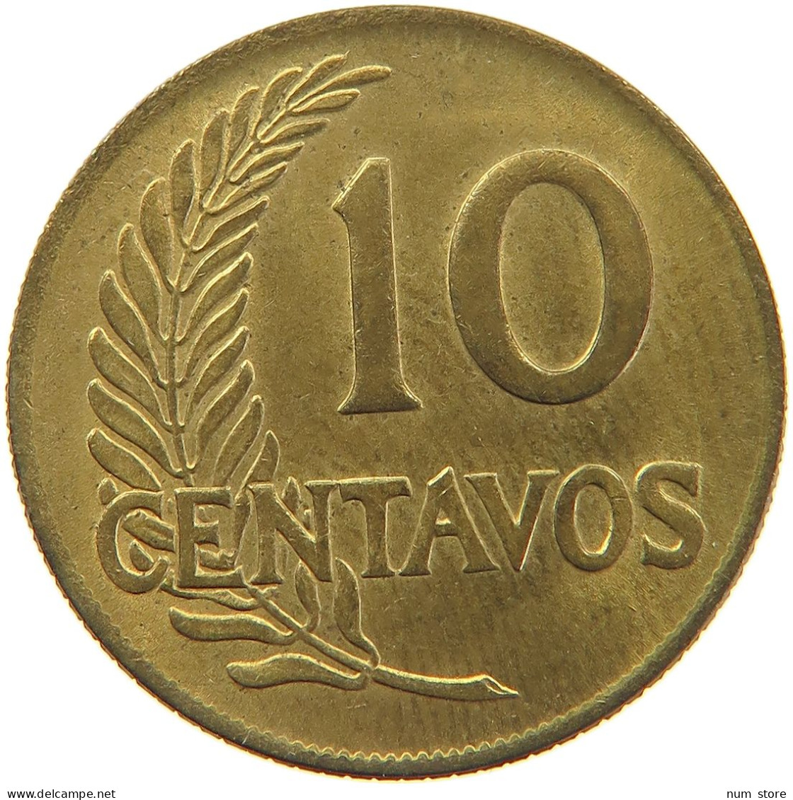 PERU 10 CENTAVOS 1958 UNC #t030 0135 - Peru