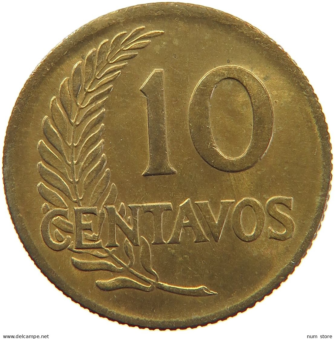 PERU 10 CENTAVOS 1953 UNC #t030 0127 - Pérou