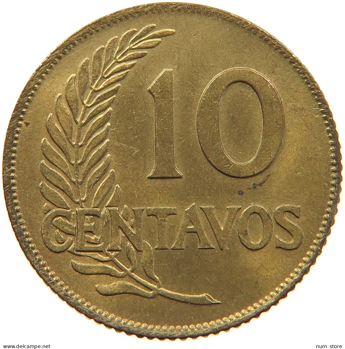 PERU 10 CENTAVOS 1944 LIMA UNC #t030 0153 - Perú