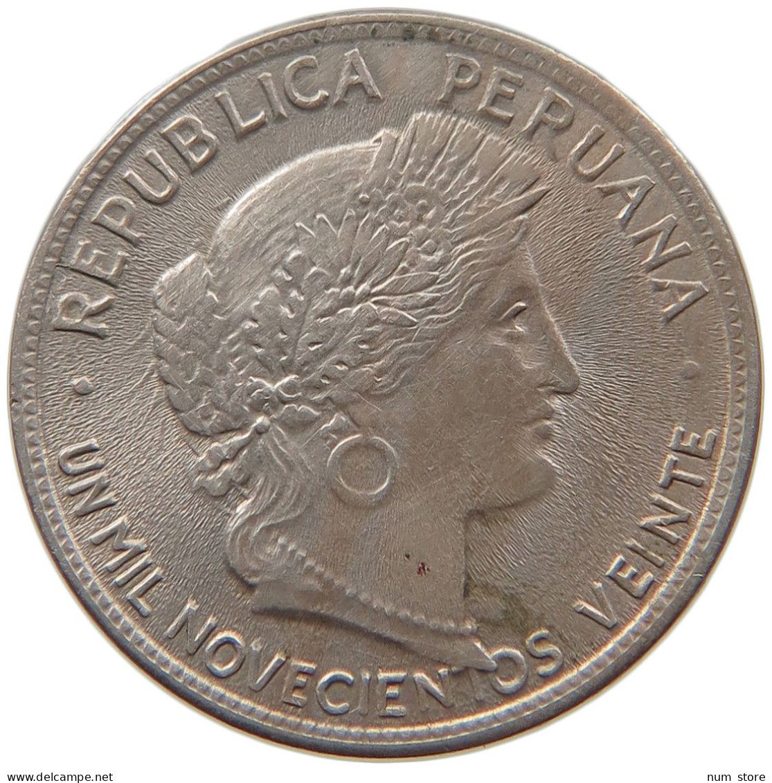 PERU 10 CENTAVOS 1920 UNC #t030 0039 - Pérou