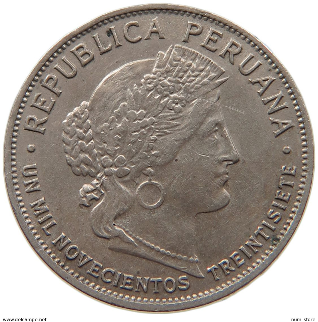 PERU 10 CENTAVOS 1937 #t030 0035 - Perú