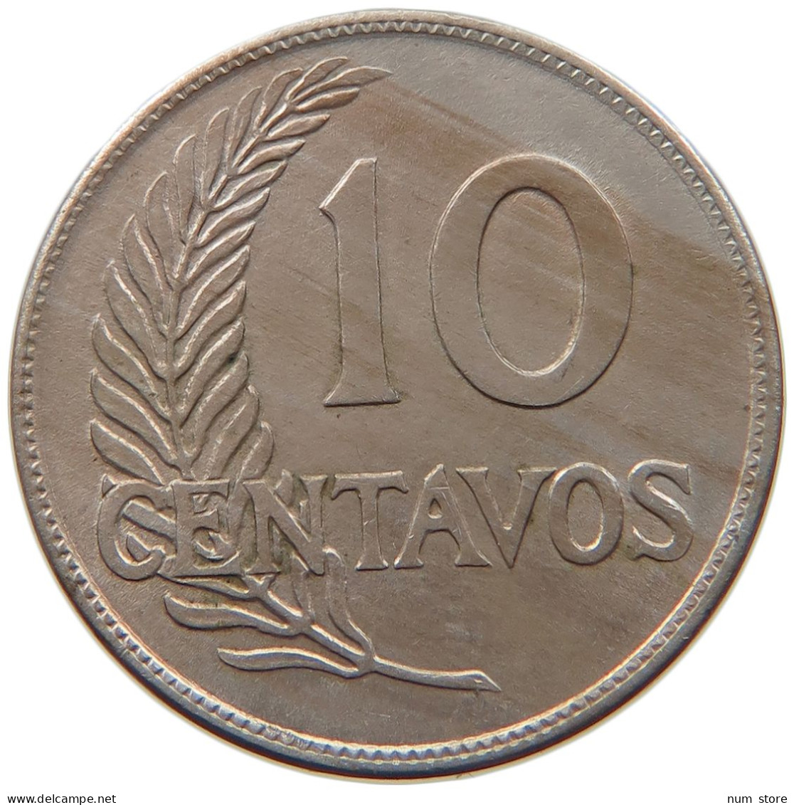 PERU 10 CENTAVOS 1921 UNC #t030 0043 - Pérou