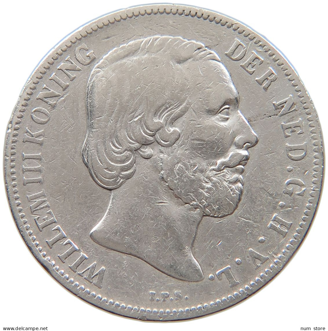 NETHERLANDS GULDEN 1861 Willem III. 1849-1890 #t028 0543 - 1849-1890: Willem III.