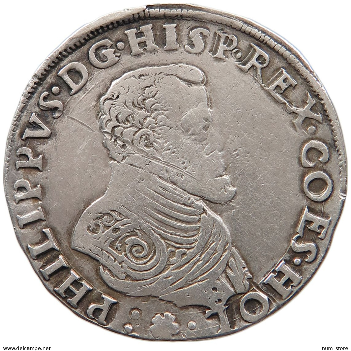 NETHERLANDS HOLLAND 1/2 PHILIPSDAALDER N.D. Delm 71 Philip II Of Spain (1556-1598) #t031 0001 - …-1795 : Période Ancienne