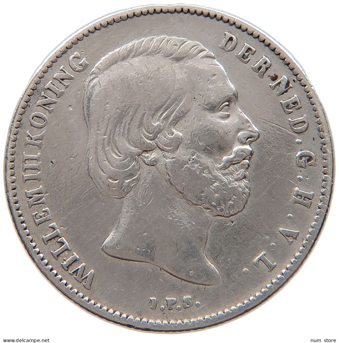 NETHERLANDS 1/2 GULDEN 1861 #t030 0543 - 1849-1890 : Willem III