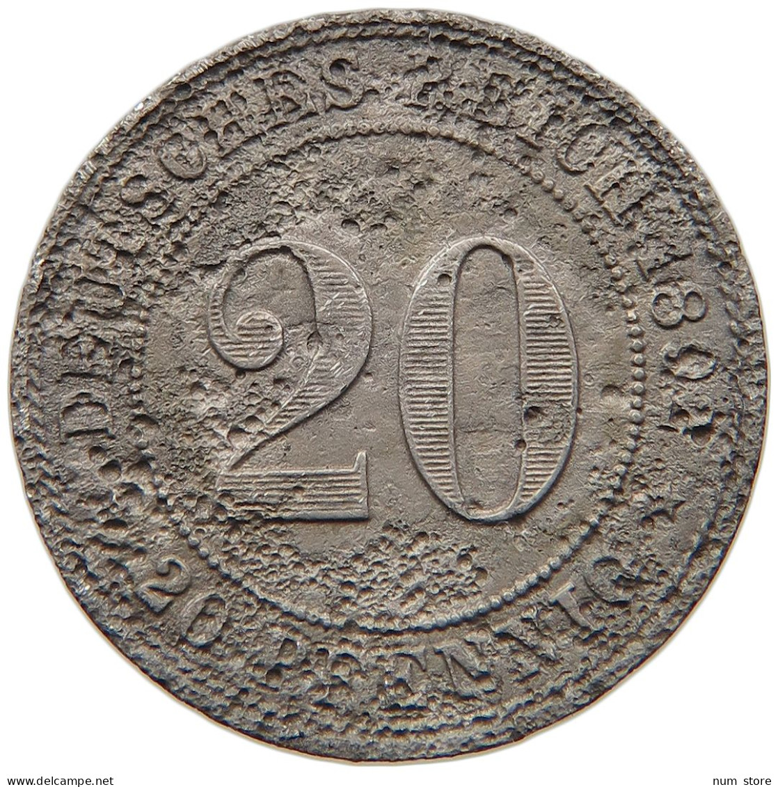 KAISERREICH 20 PFENNIG 1892 A #t029 0309 - 20 Pfennig