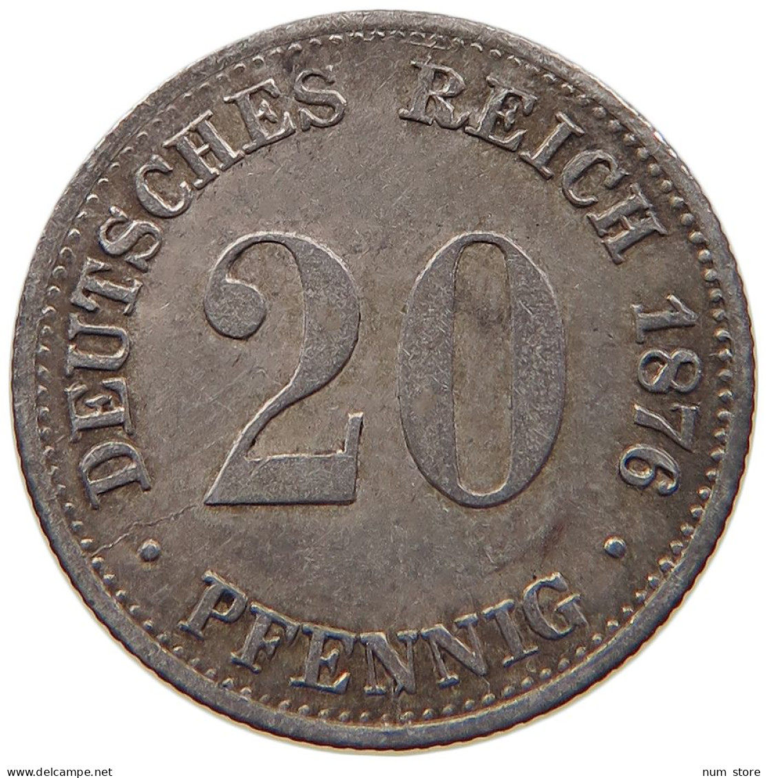 KAISERREICH 20 PFENNIG 1876 E #t029 0291 - 20 Pfennig