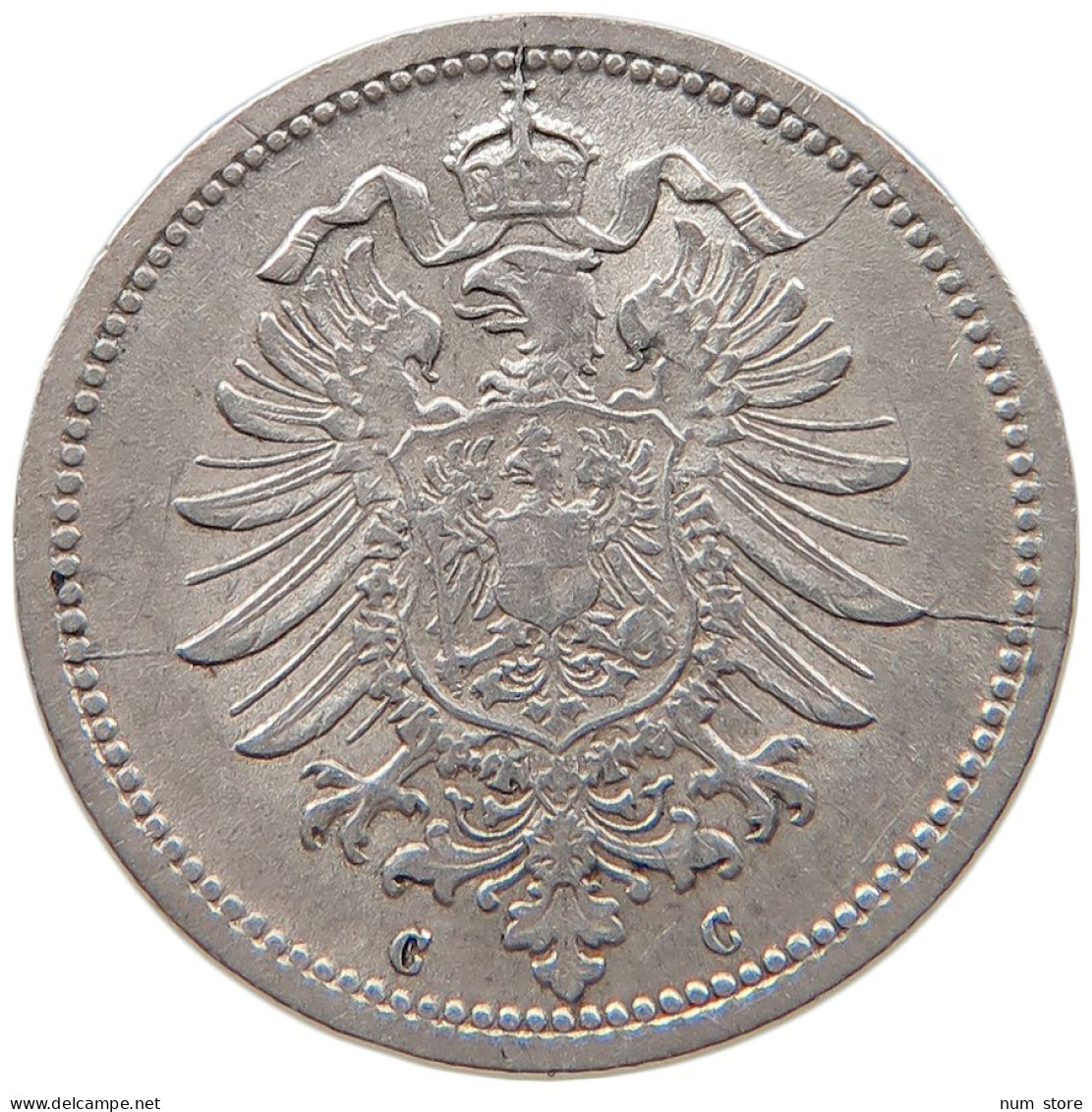 KAISERREICH 20 PFENNIG 1876 C #t029 0281 - 20 Pfennig