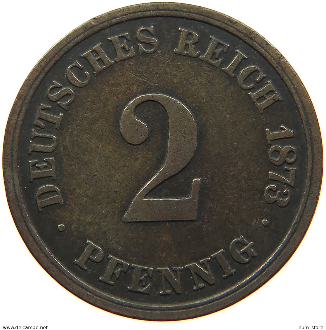 KAISERREICH 2 PFENNIG 1873 A #t029 0347 - 2 Pfennig