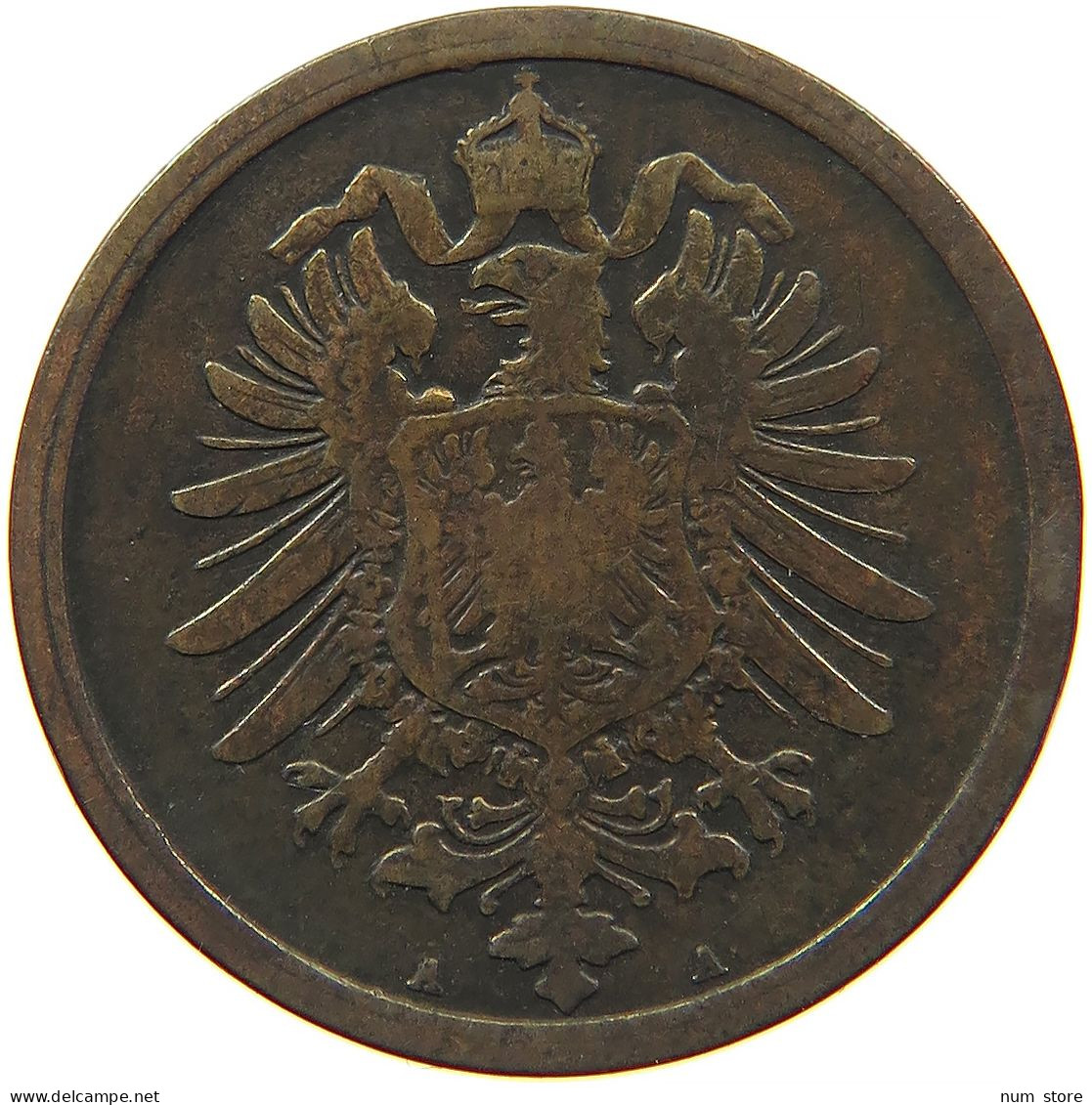 KAISERREICH 2 PFENNIG 1873 A #t029 0347 - 2 Pfennig