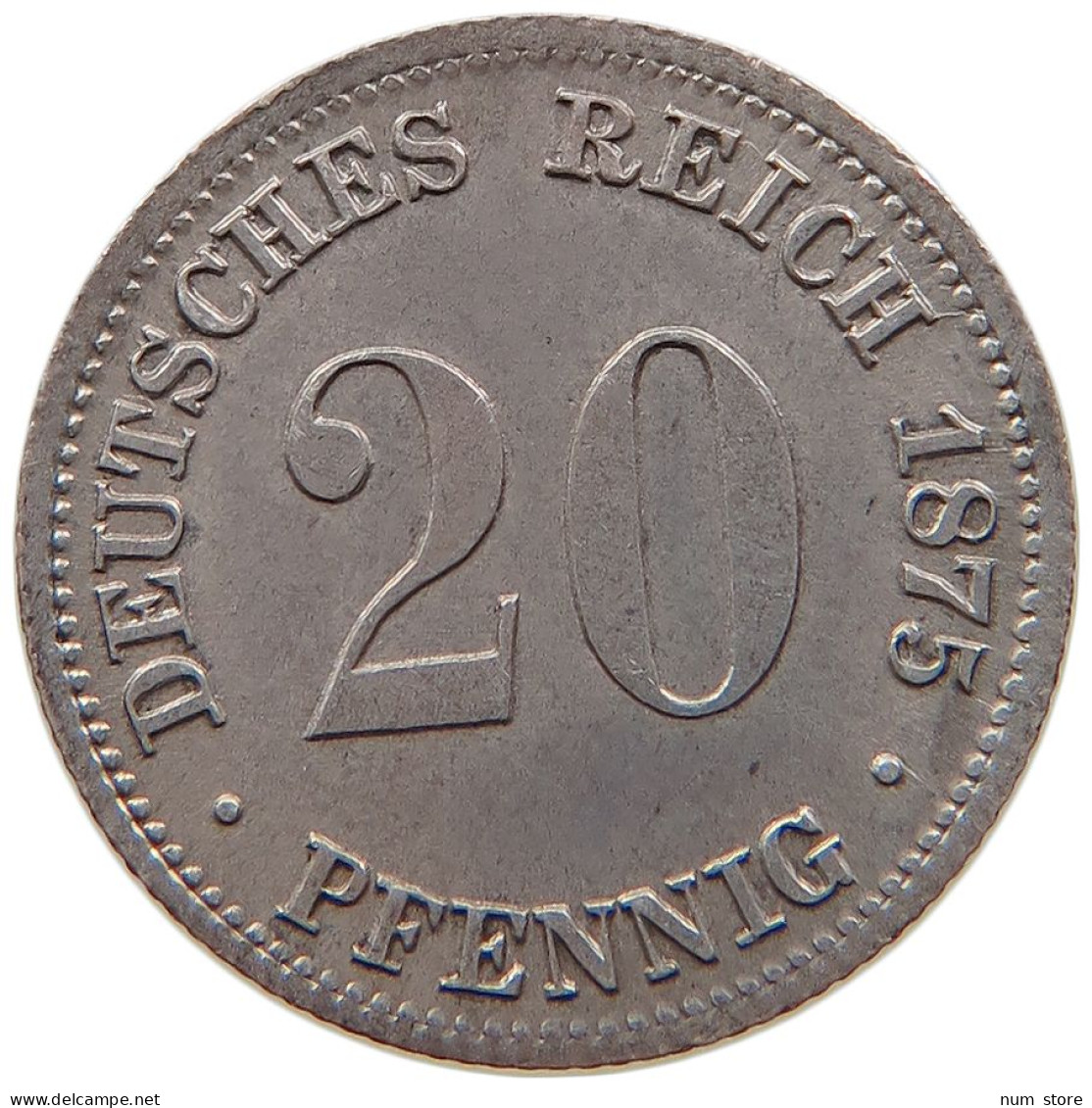 KAISERREICH 20 PFENNIG 1875 A #t029 0279 - 20 Pfennig