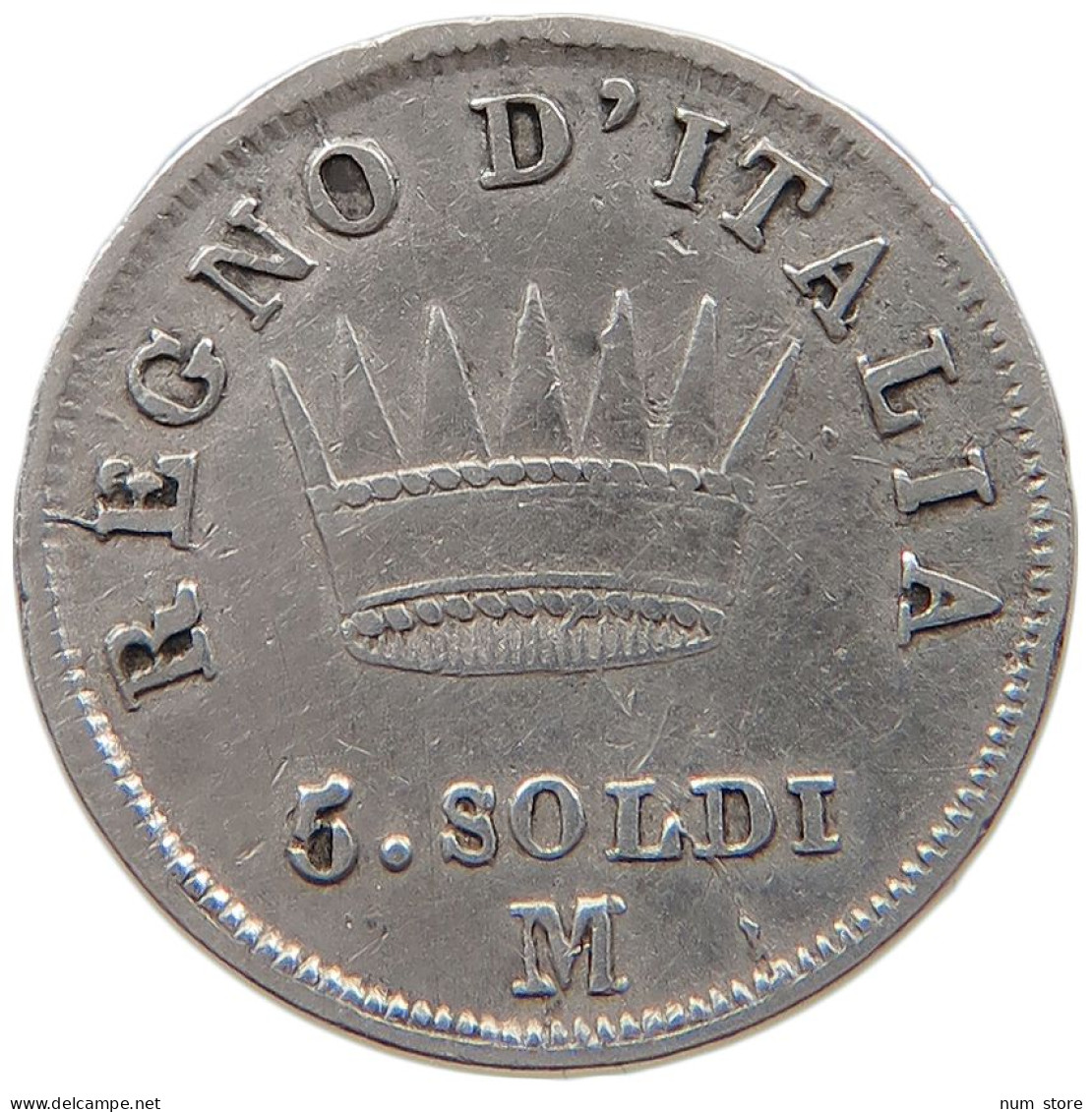 ITALY STATES 5 SOLDI 1812 M NAPOLEON I. #t030 0611 - Napoleonic