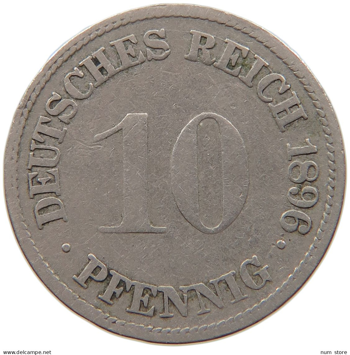 KAISERREICH 10 PFENNIG 1896 G #t029 0311 - 10 Pfennig