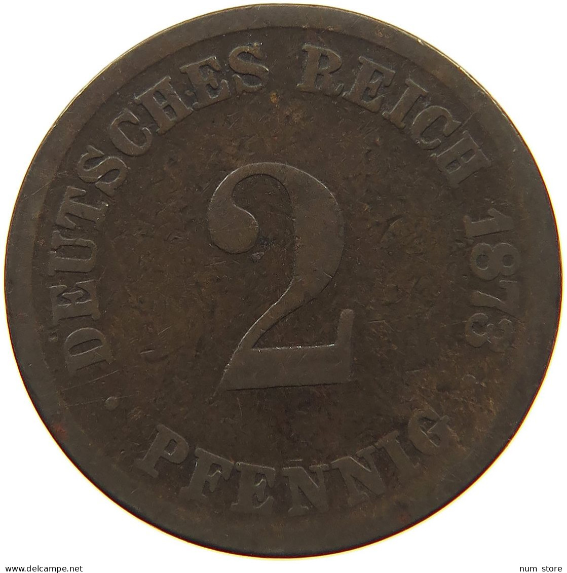 KAISERREICH 2 PFENNIG 1873 D #t029 0343 - 2 Pfennig