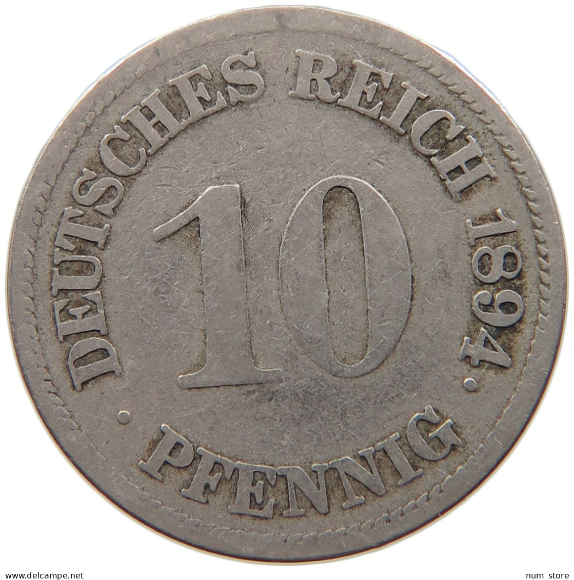 KAISERREICH 10 PFENNIG 1894 E #t029 0313 - 10 Pfennig