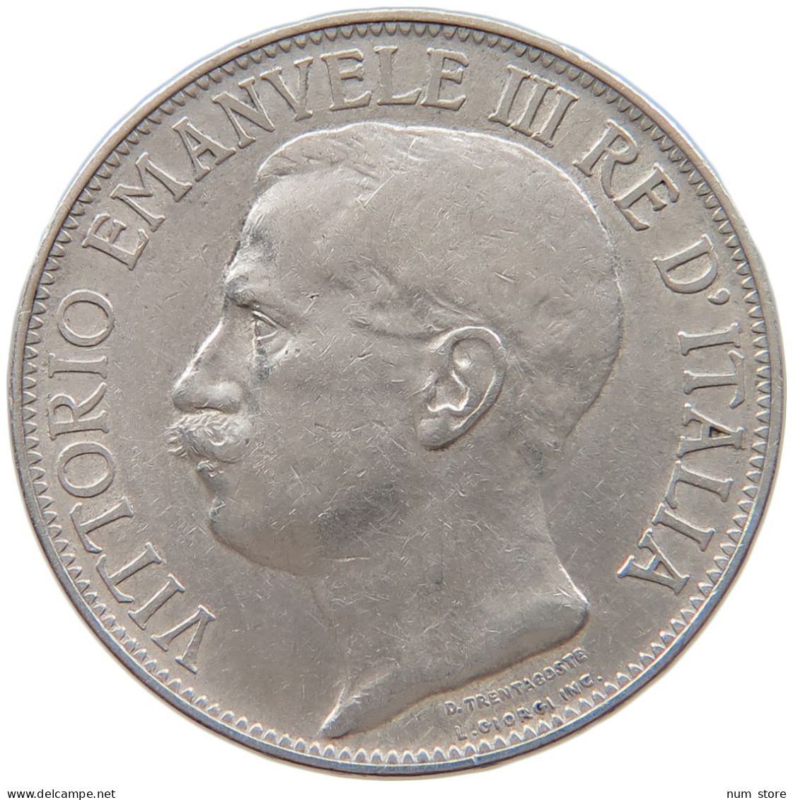 ITALY 2 LIRE 1911 #t028 0565 - 1900-1946 : Vittorio Emanuele III & Umberto II