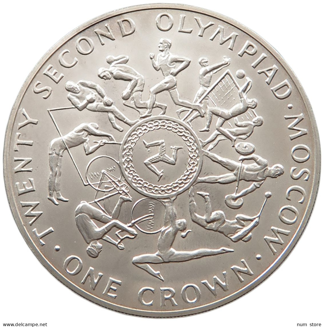 ISLE OF MAN CROWN 1980 SILVER #t031 0027 - Isle Of Man