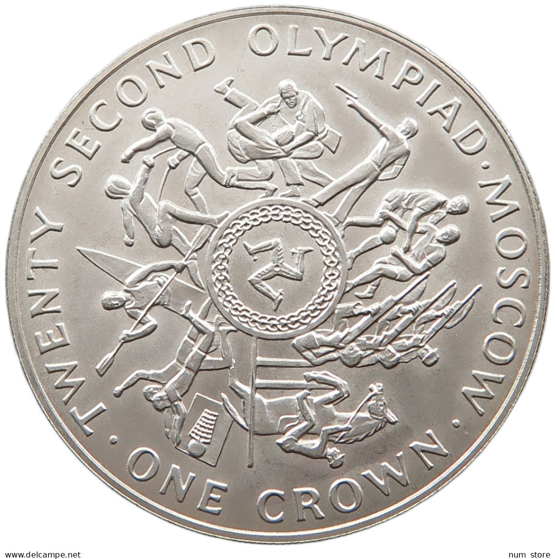 ISLE OF MAN CROWN 1980 SILVER #t031 0023 - Île De  Man